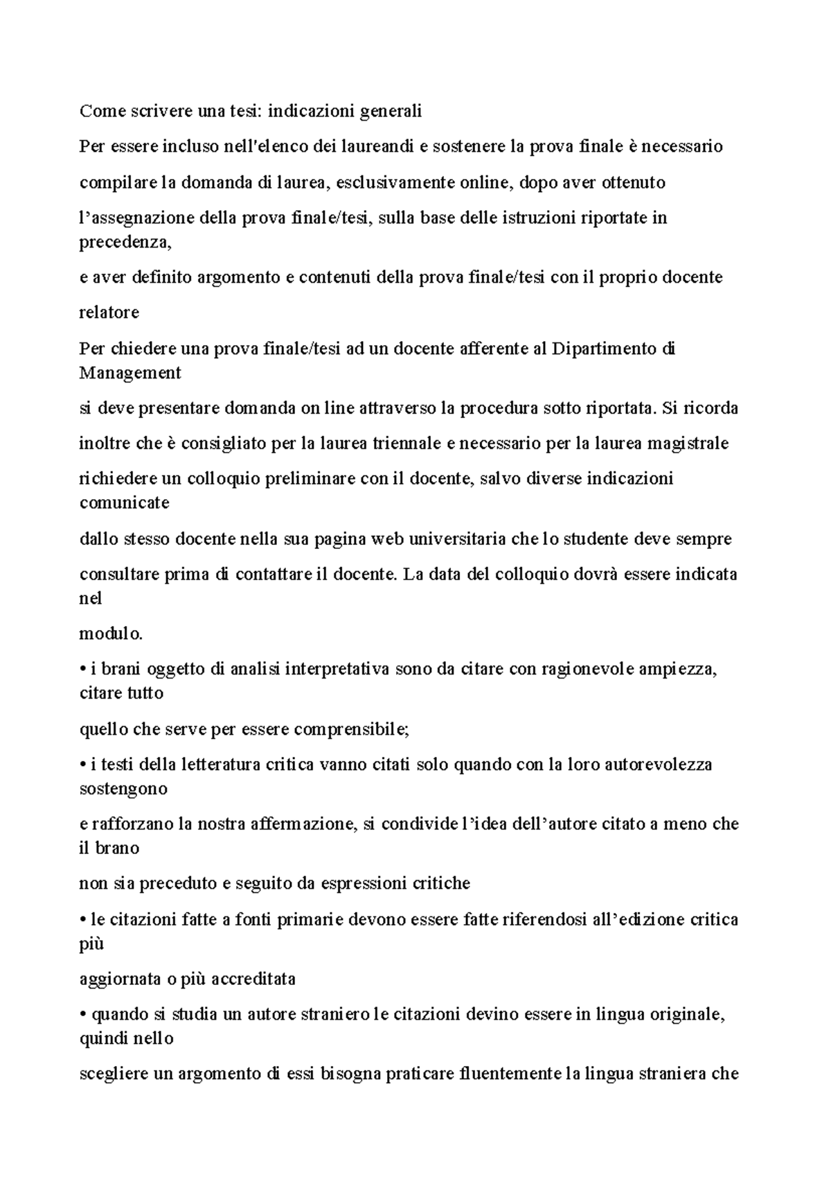 Come Scrivere Una Tesi - Si Ricorda Inoltre Che è Consigliato Per La ...