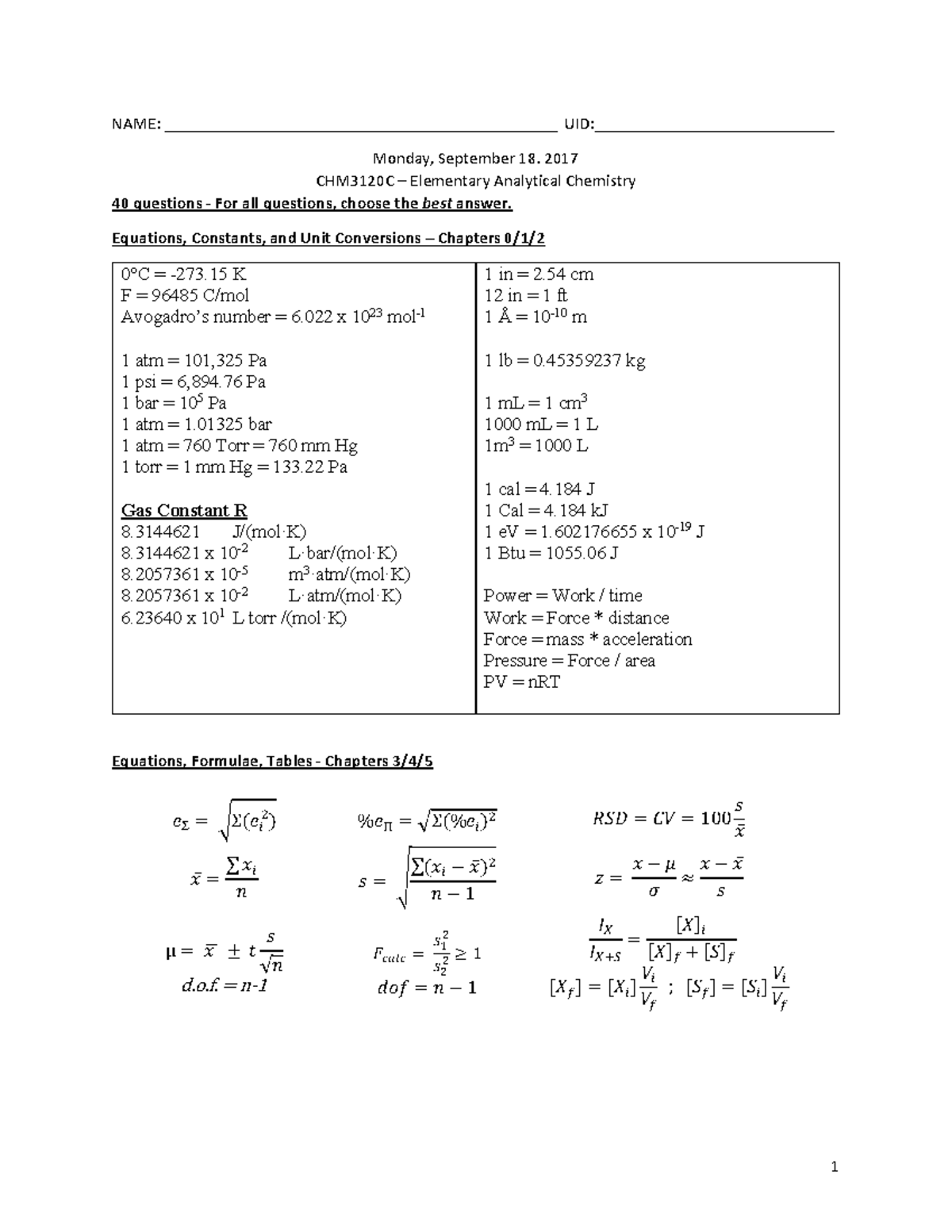 Practice Exam 1 A Chem - NAME ...