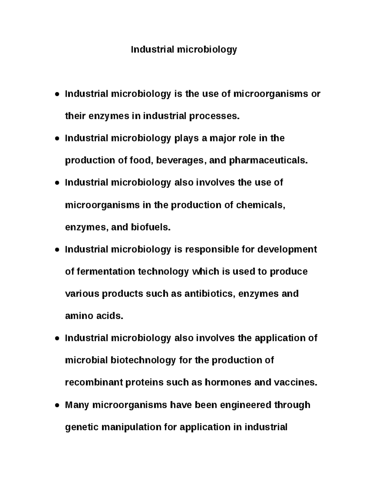 Industrial microbiology Google Docs Industrial microbiology