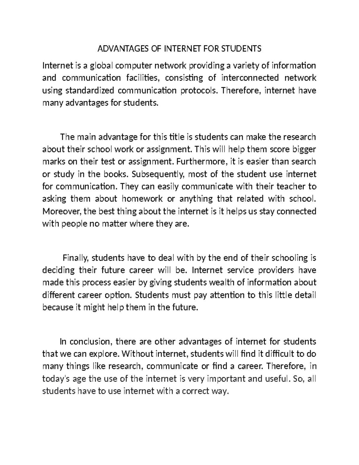 Advantages OF Internet FOR Students - ADVANTAGES OF INTERNET FOR ...