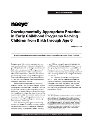 Principles of Child Development - Developmentally Appropriate Practice ...