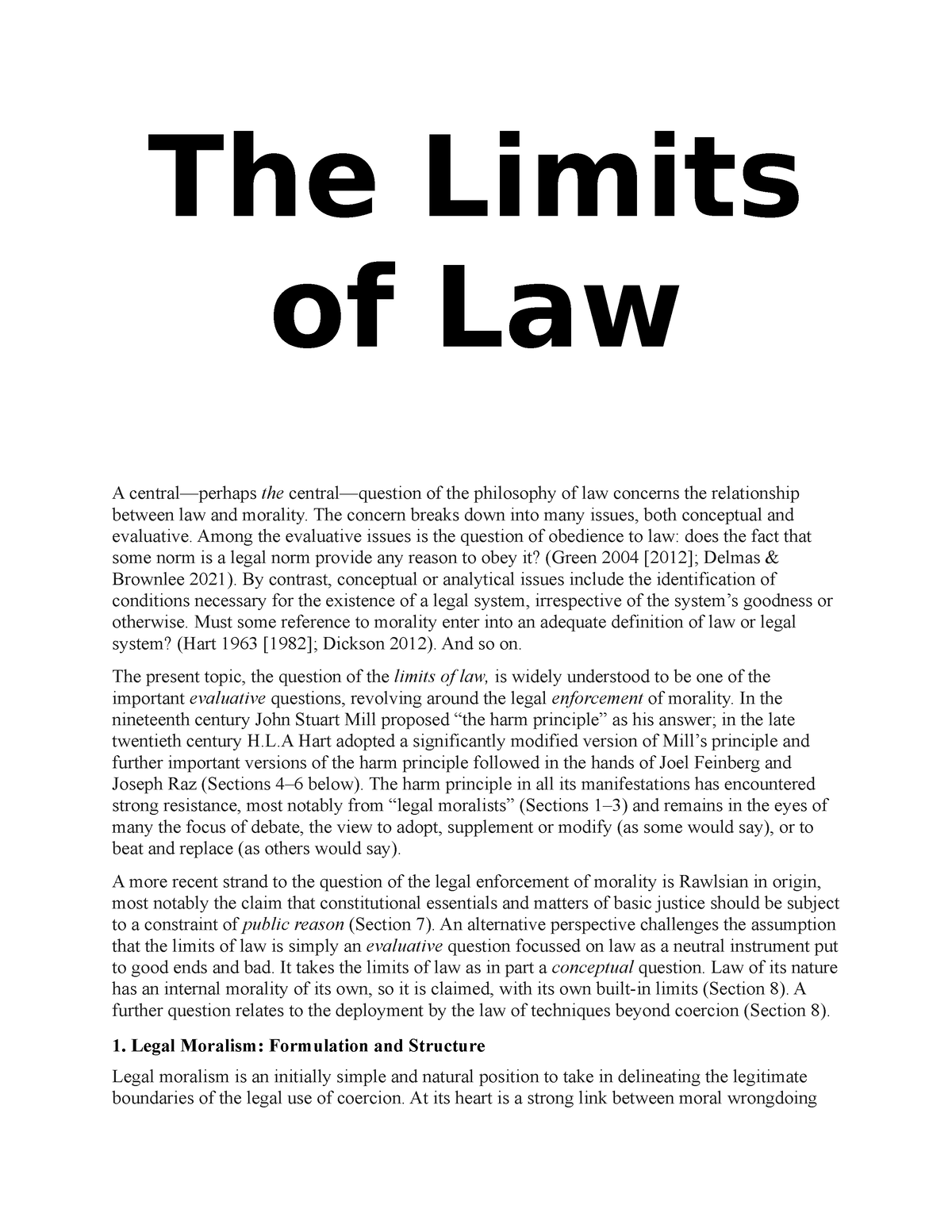 principle of legal moralism