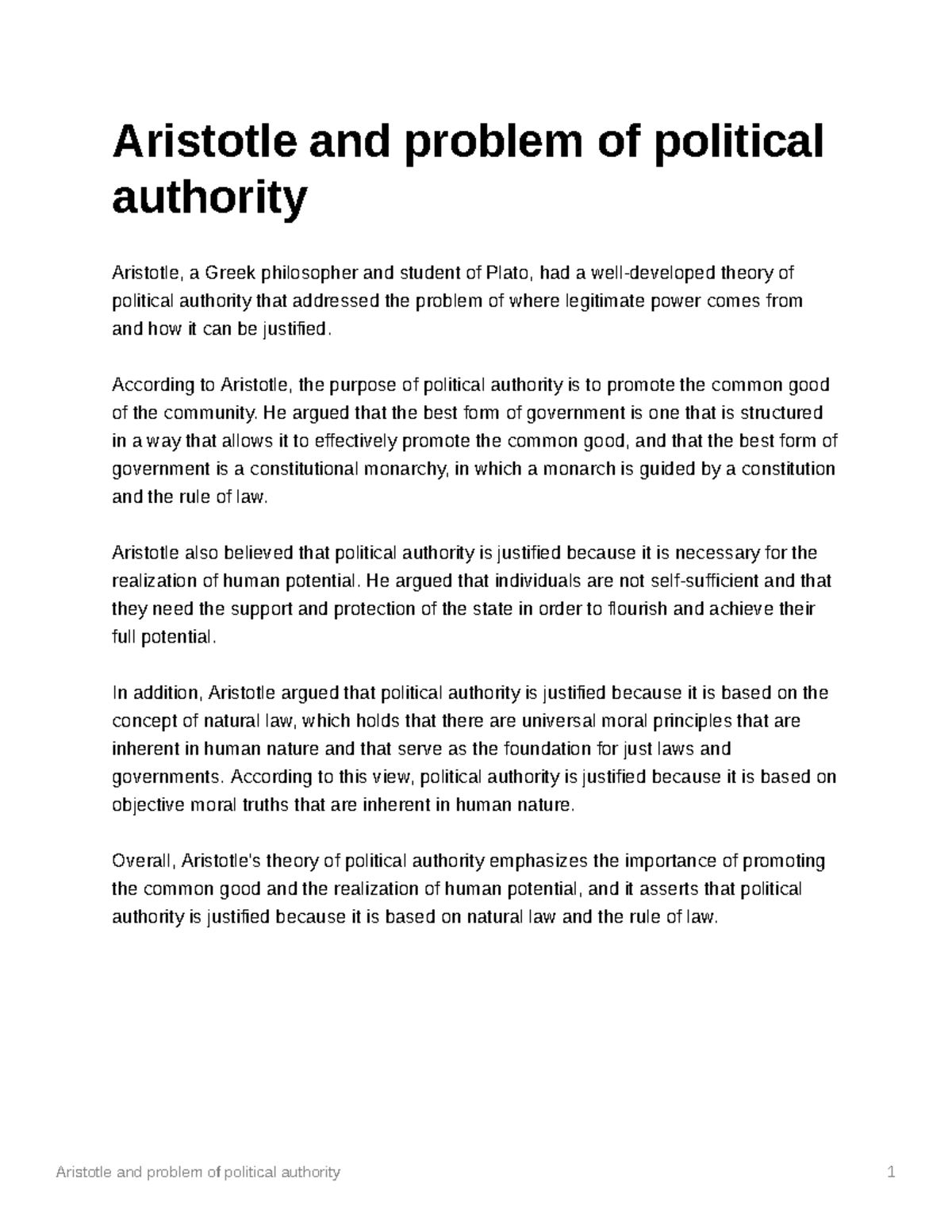 political reasons and the limits of political authority