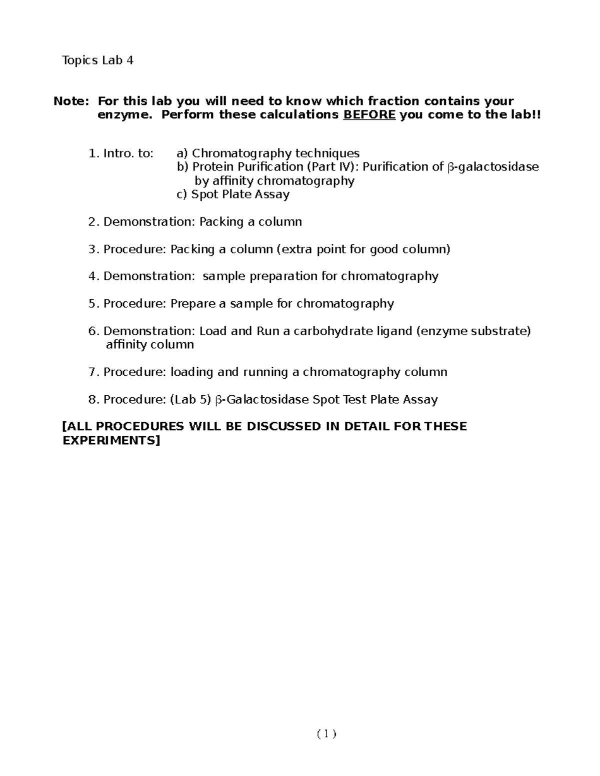 Bio300 Fall - Lab Week 4 Experiments 200 - Topics Lab 4 Note: For this ...