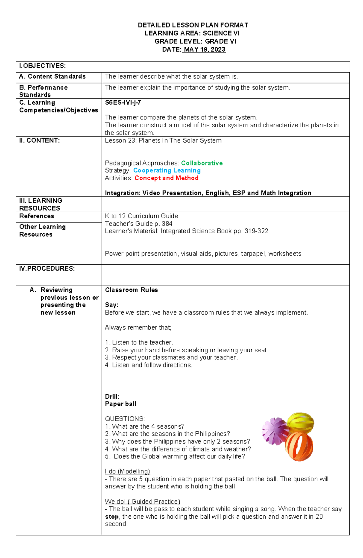 Science 6 Detailed- Lesson-PLAN revise - DETAILED LESSON PLAN FORMAT ...