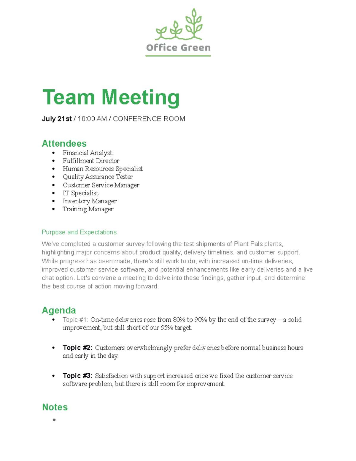 Activity-Template -Meeting-agenda - Team Meeting July 21st / 10:00 AM ...