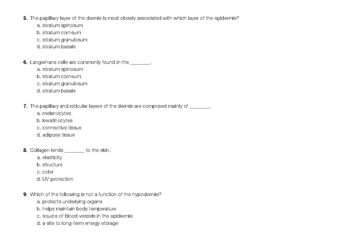 Ch. 5 Review Questions - Anatomy And Physiology 2e Open Stax - The ...