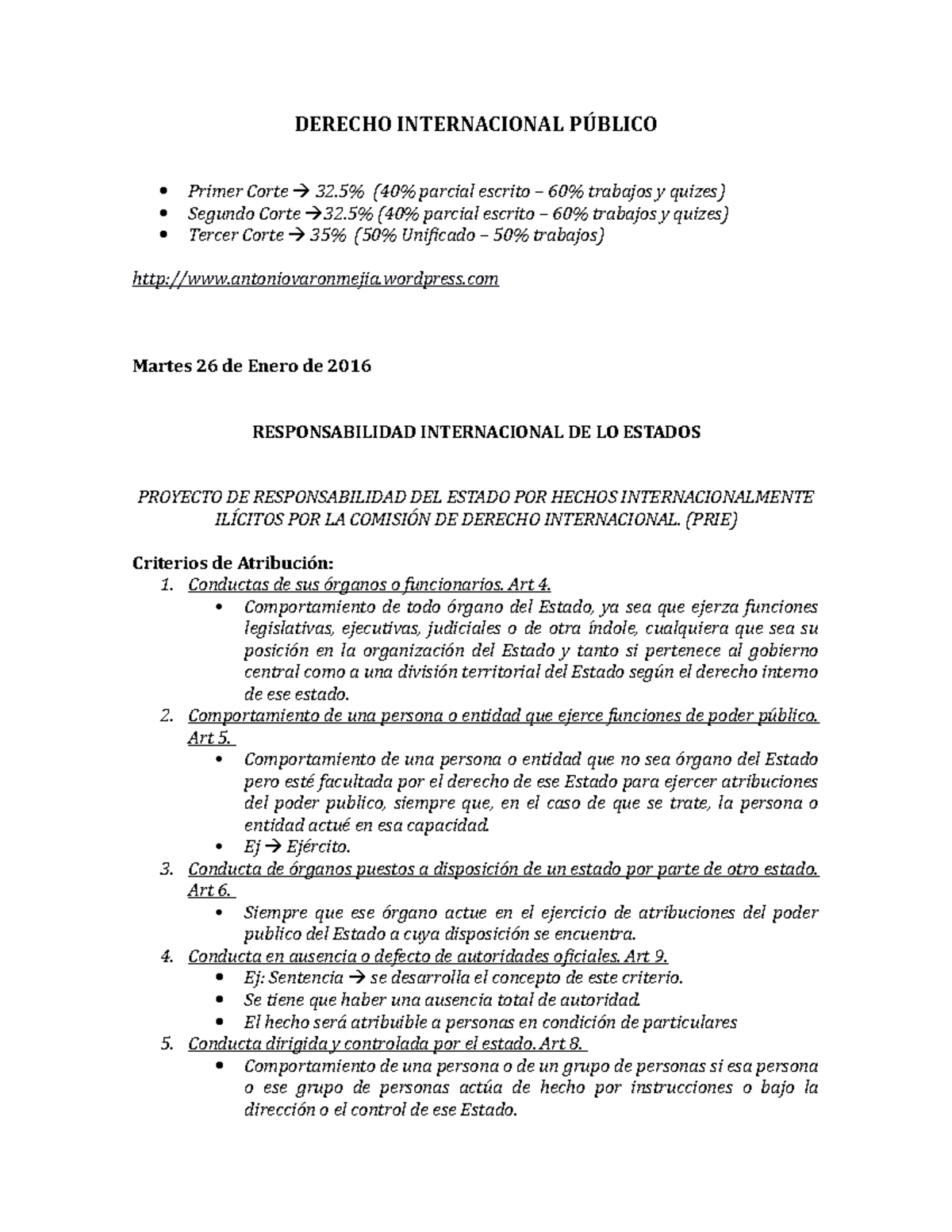 Internacional PUì Blico - DERECHO INTERNACIONAL Primer Corte Parcial ...