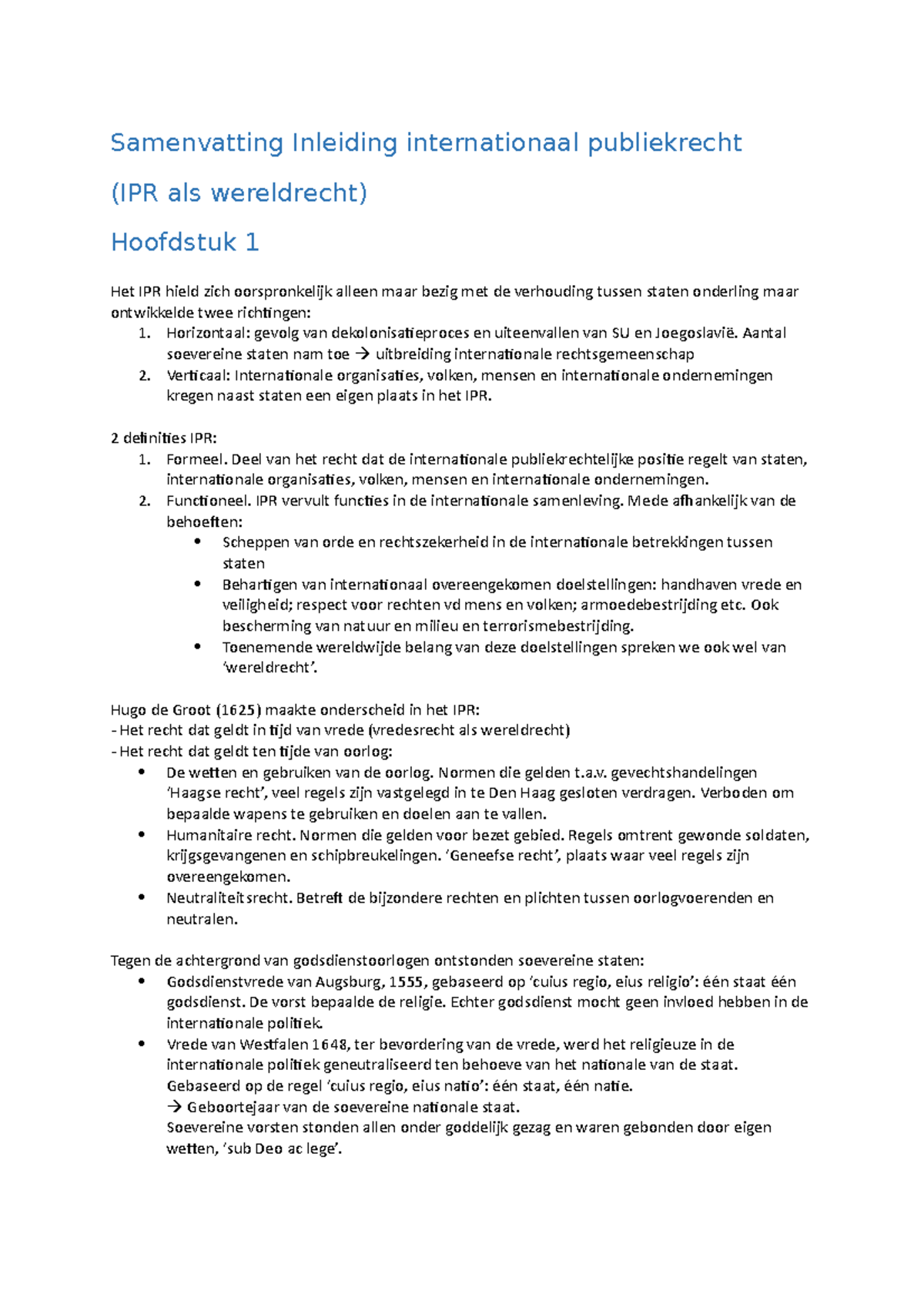 Samenvatting Hoofdstuk 1 Tm 4 - Samenvatting Inleiding Internationaal ...