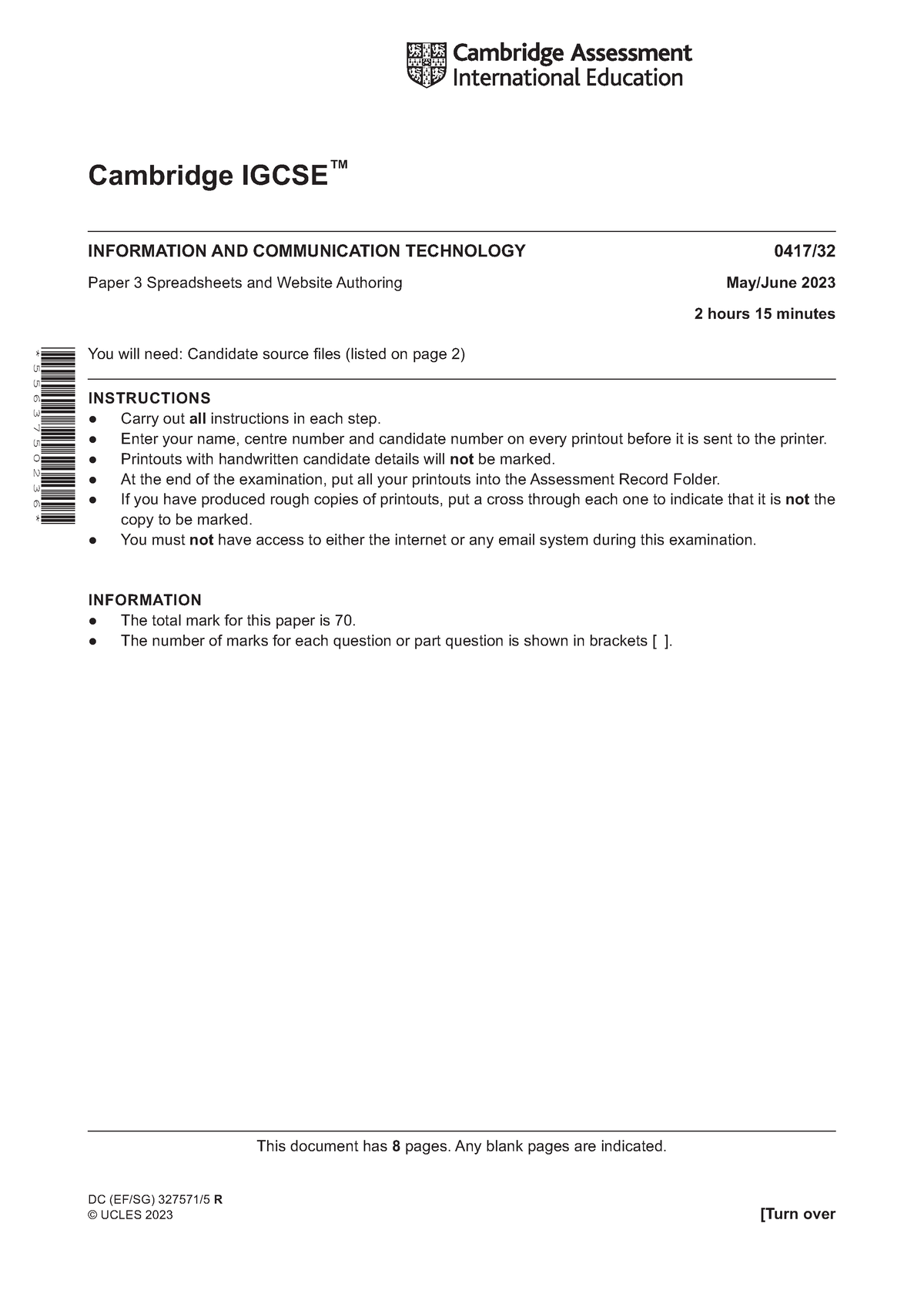 0417 s23 qp 32 - physicss igcse - This document has 8 pages. Any blank ...