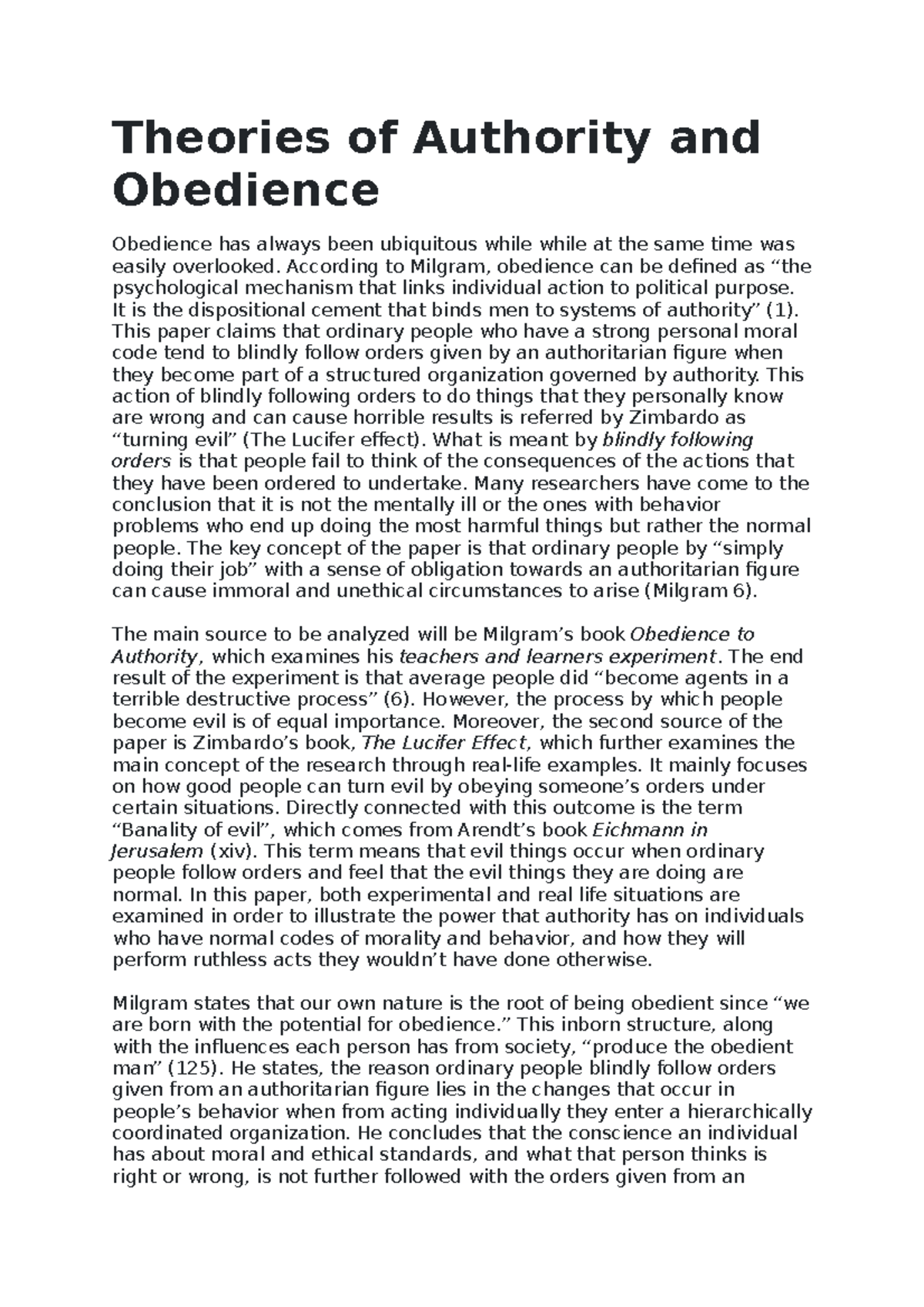 Theories Of Authority And Obedience - Theories Of Authority And ...