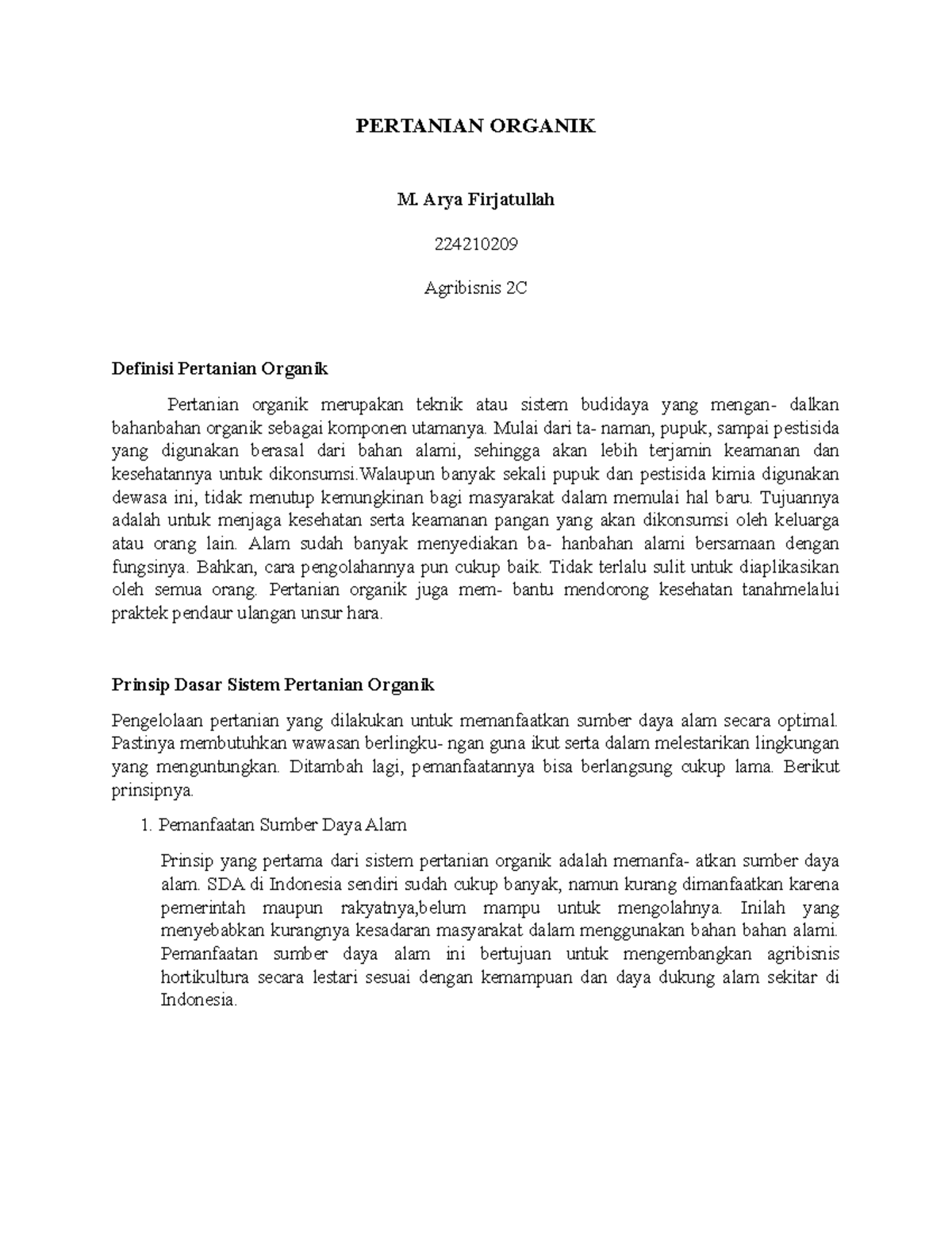 Definisi dan Tujuan Pertanian Organik