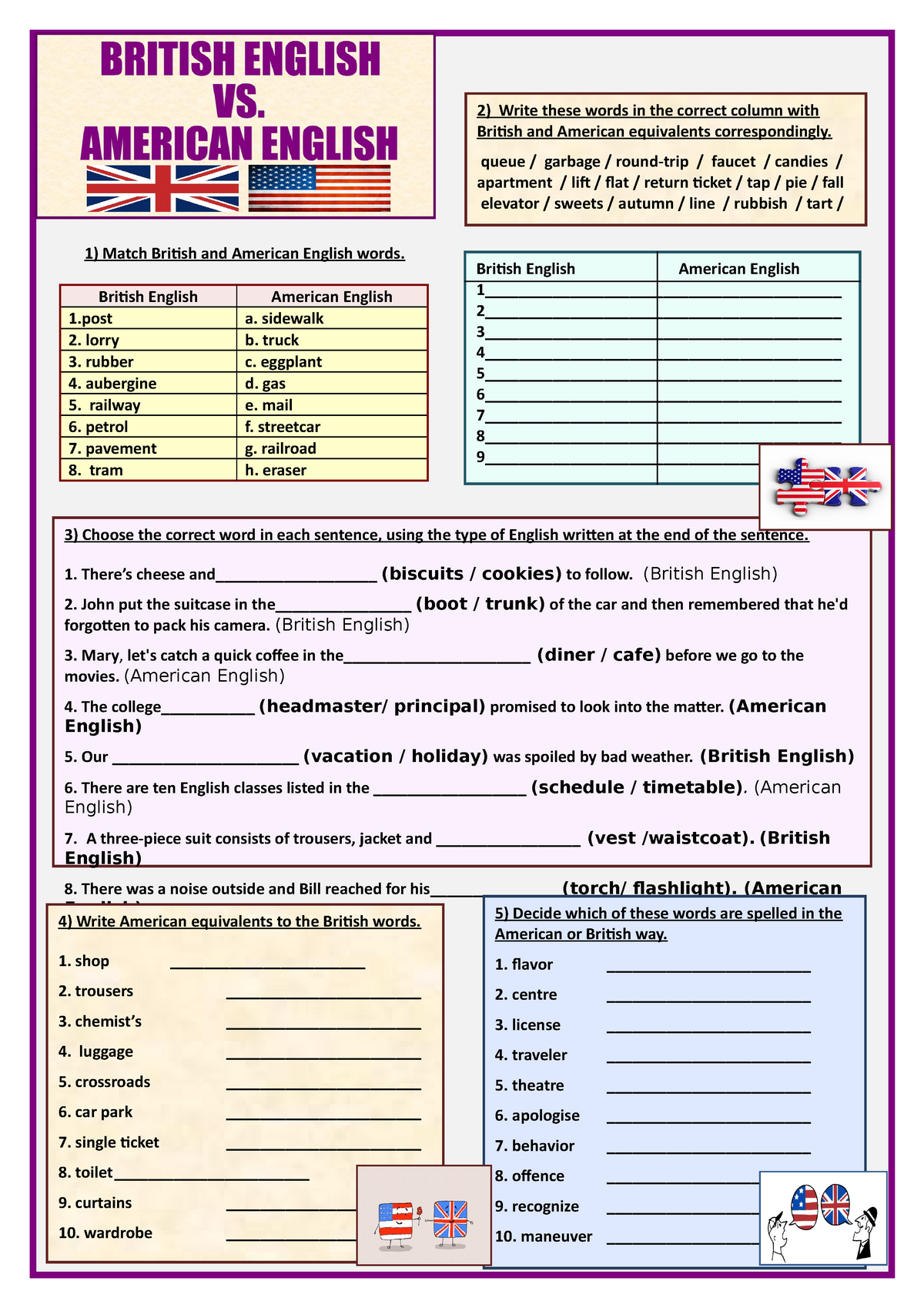 vs american english Match American English words. British English American - Studocu