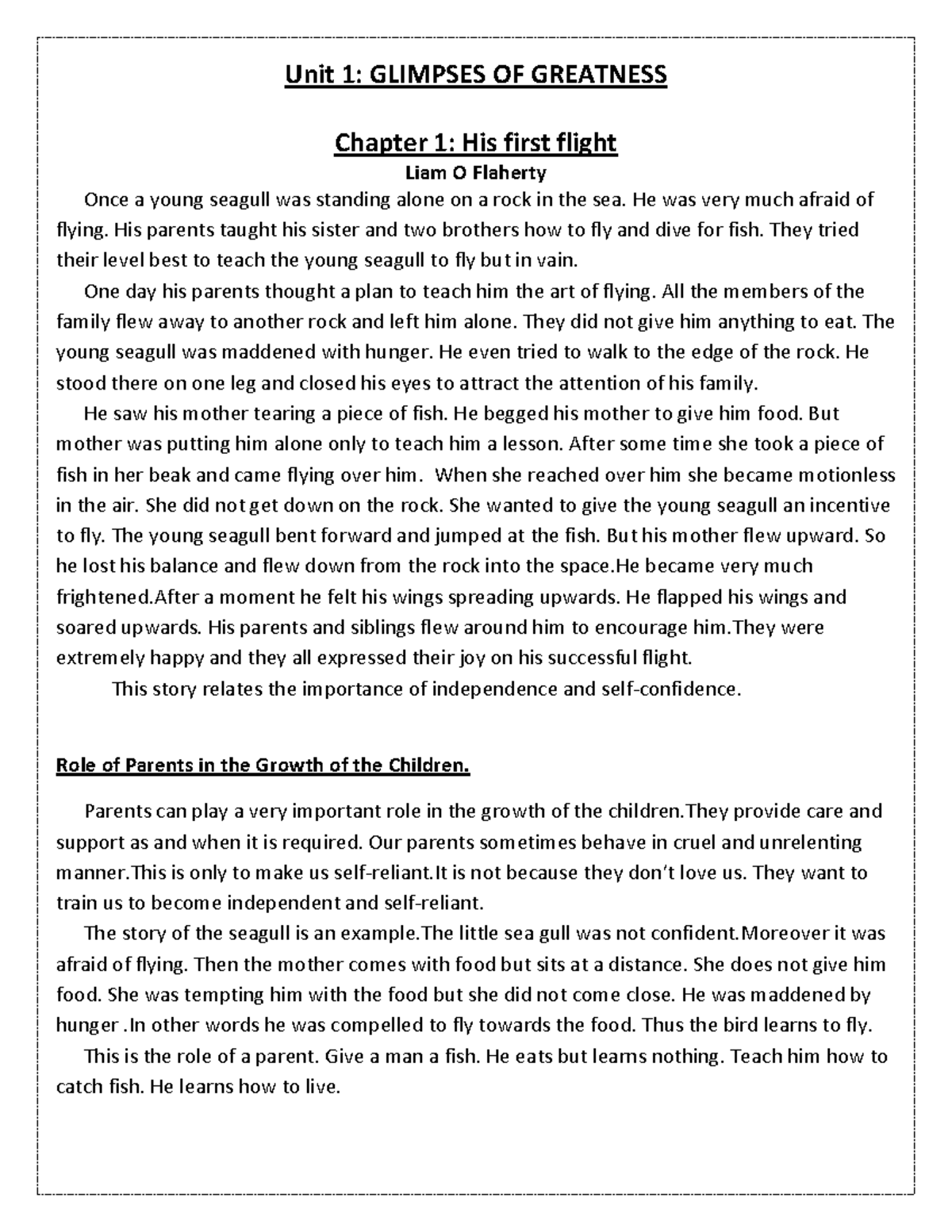 p1-eng-short-notes-the-learning-materials-provided-by-the-teacher