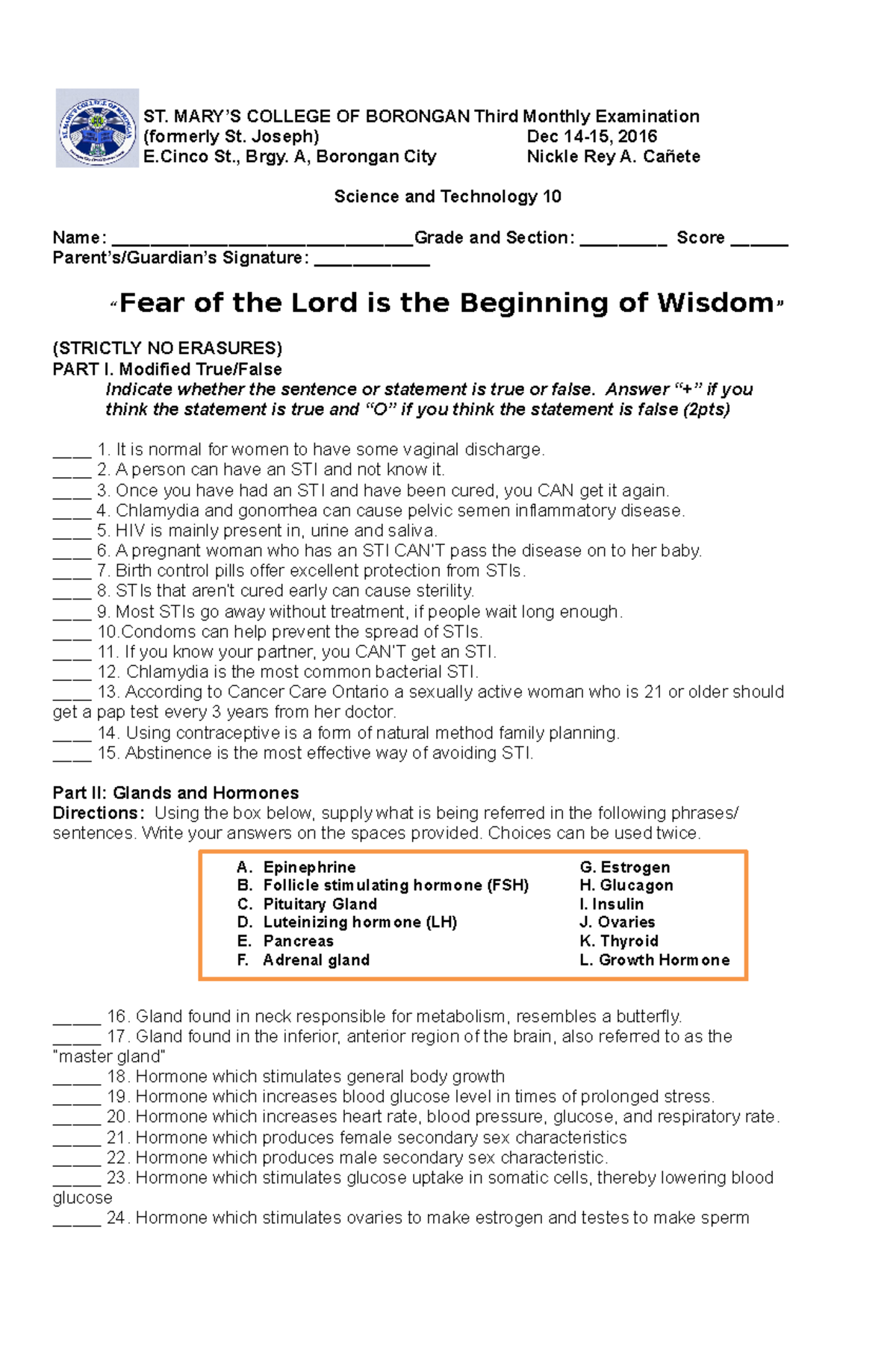 assignment term 3 grade 10