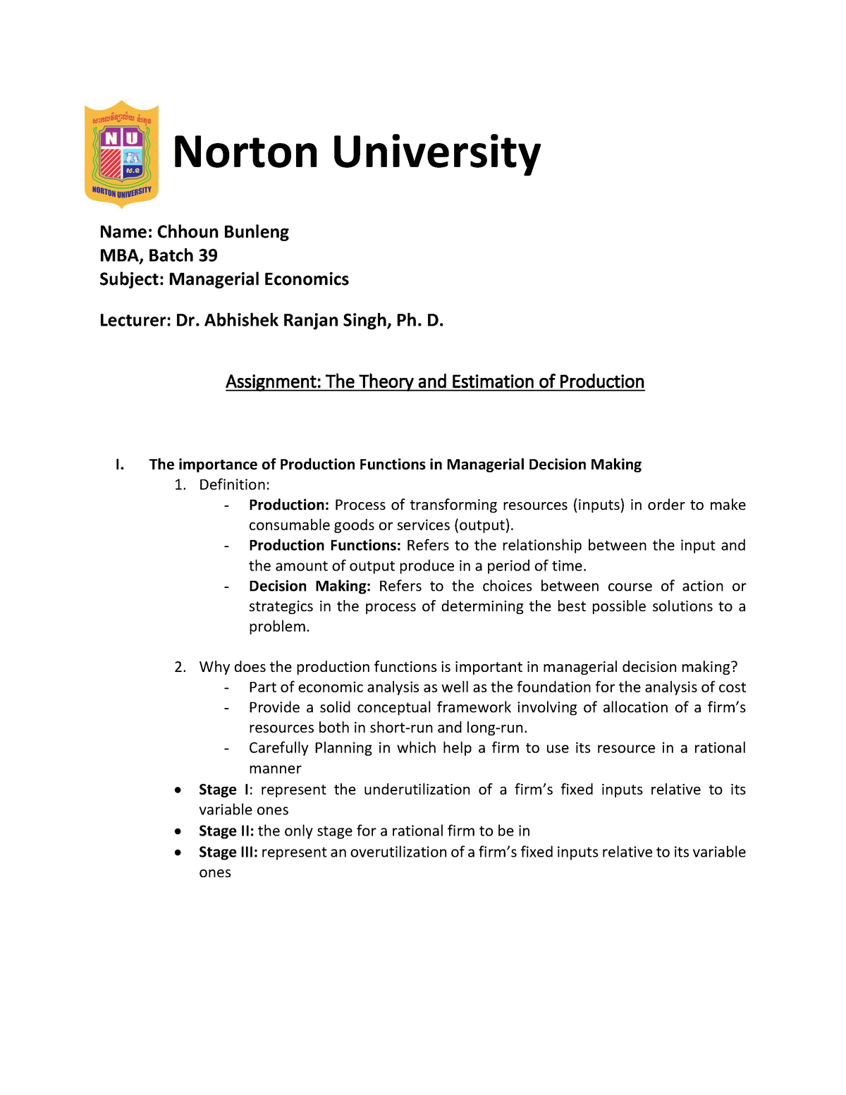 assignment norton university