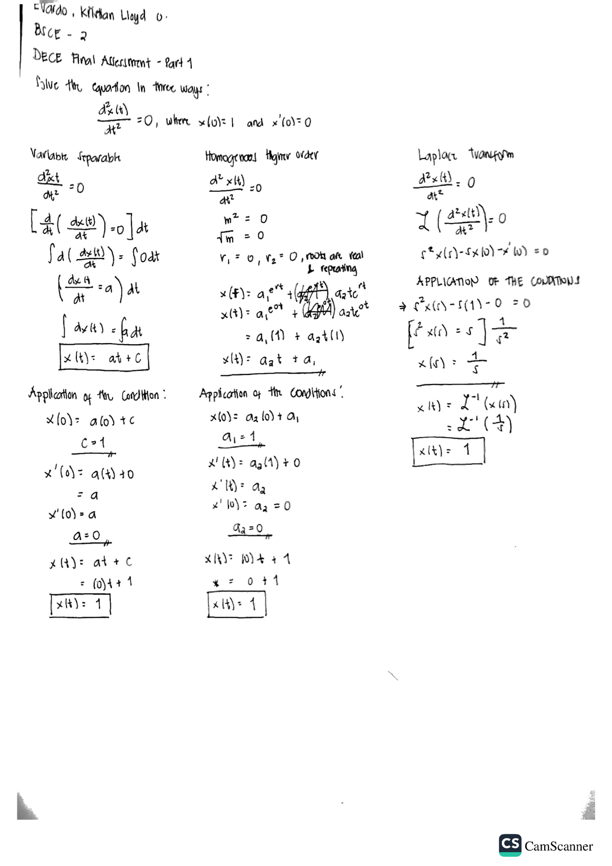 Evardo DECE Final EXAM PART 1 - Calculus - CamScanner - Studocu