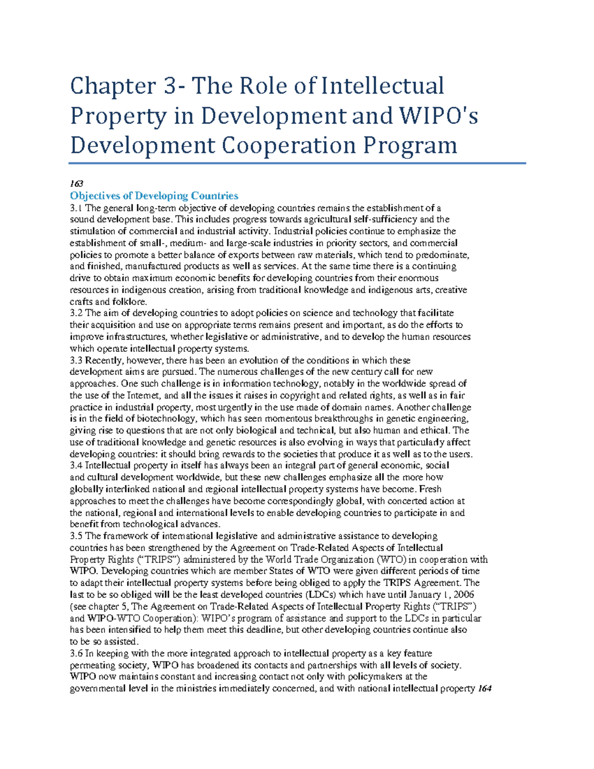 Chapter 3- The Role of Intellectual Property in Development and WIPO's ...