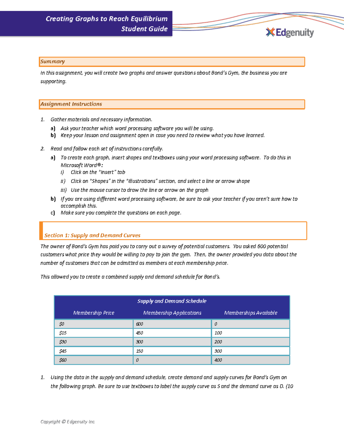 creating graphs student assignment edgenuity answers