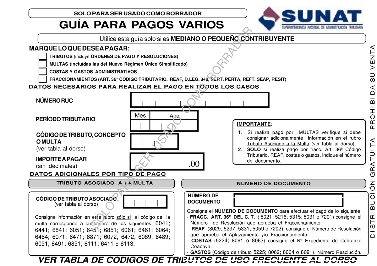 Guia Pagos Varios En Pdf Datos Necesarios Para Realizar El Pago En Todos Los Casos GuÍa Para 0941