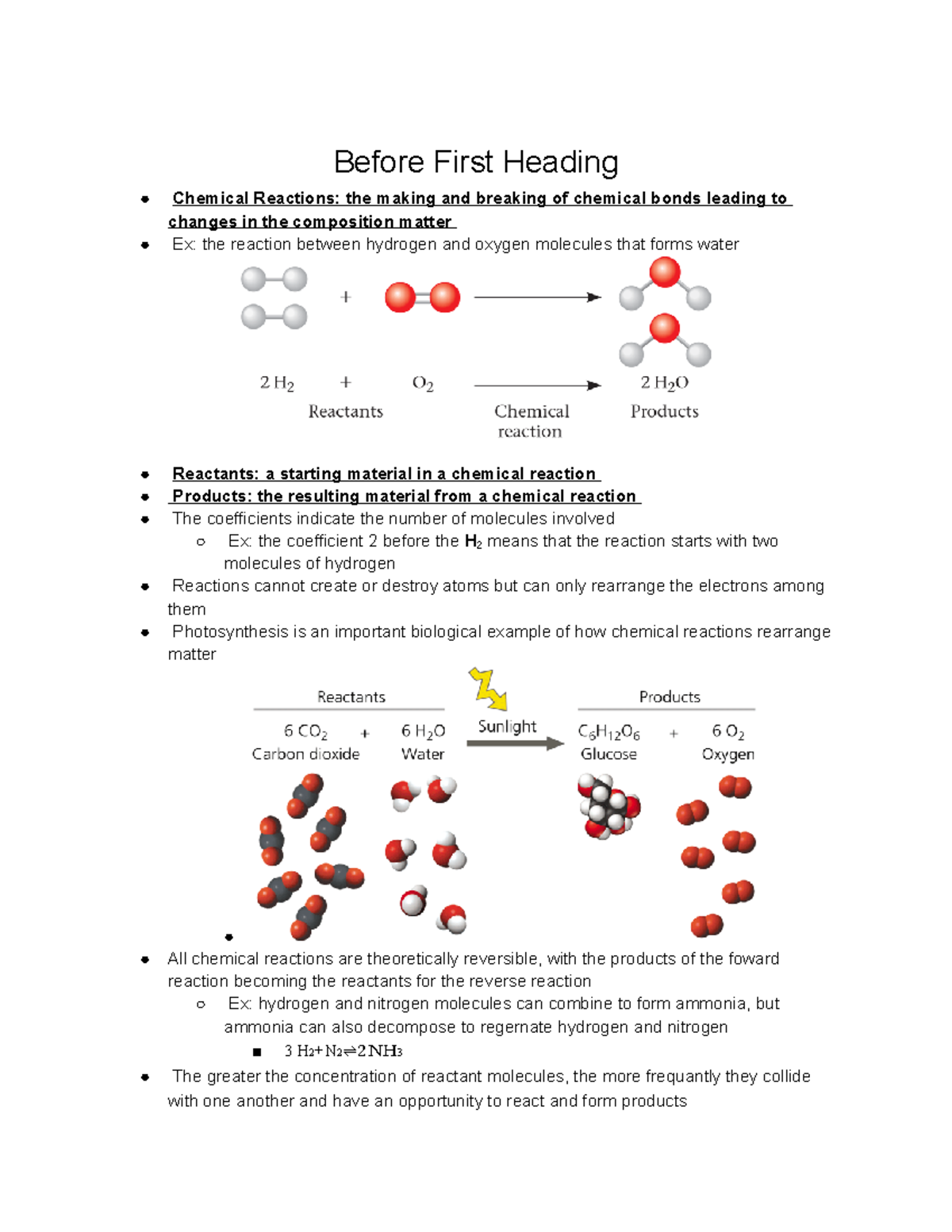 2.4 Chemical Reactions Make and Break Chemical Bonds - Before First ...