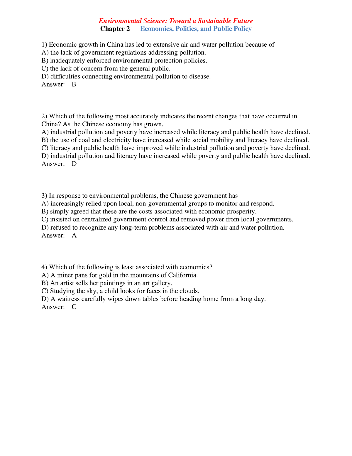 section 2 quiz case study environmental politics