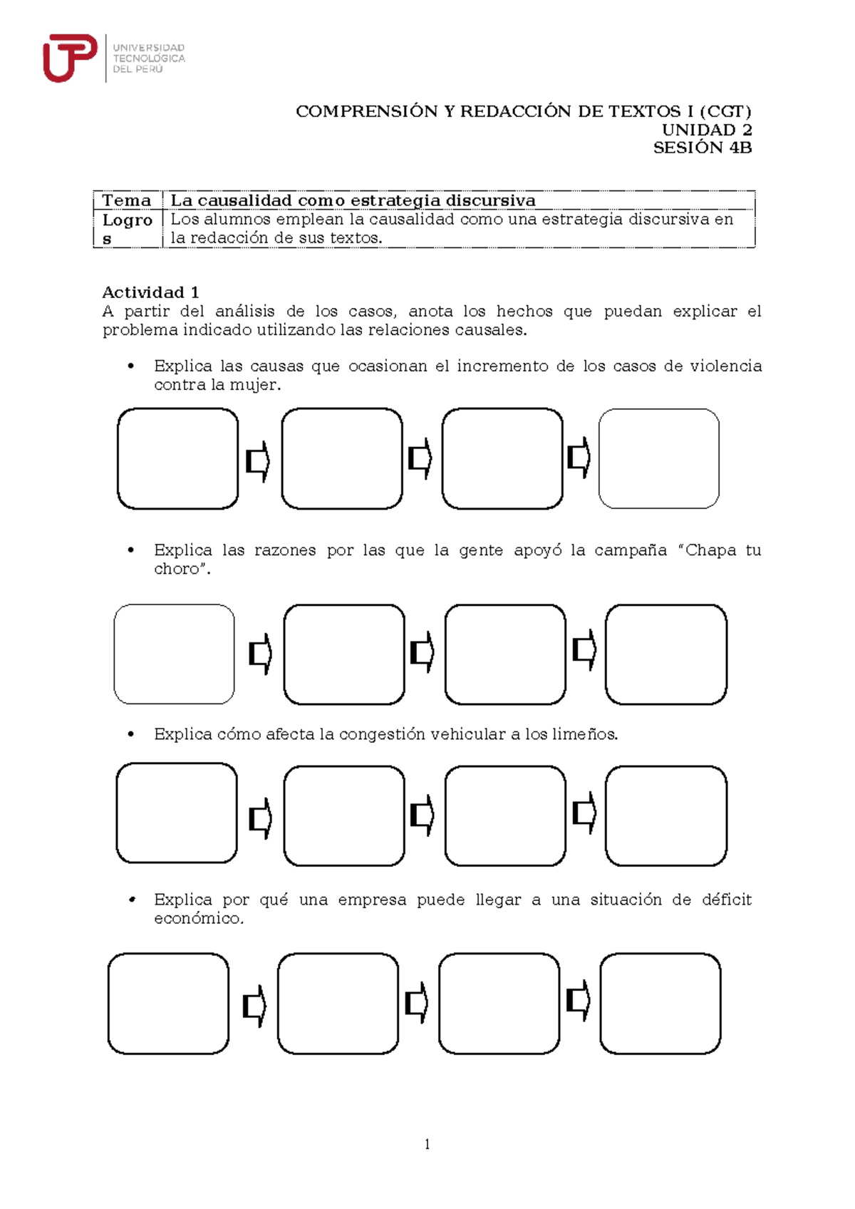 U2 S4 Causalidad - COMPRENSIÓN Y REDACCIÓN DE TEXTOS I (CGT) UNIDAD 2 ...