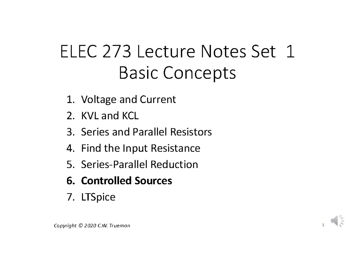 1 6 Controlled Sources - ELEC 273 - Concordia - Studocu