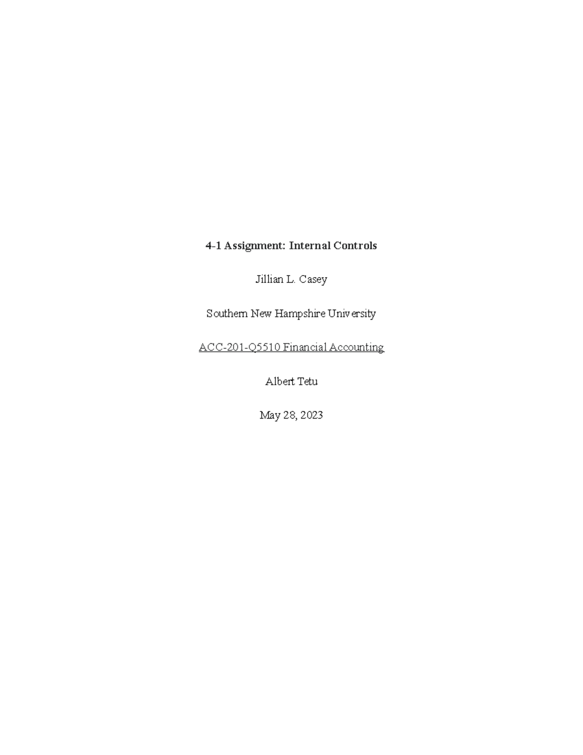 Resources Internal Controls And Accounting For Receivables - ACC201 ...