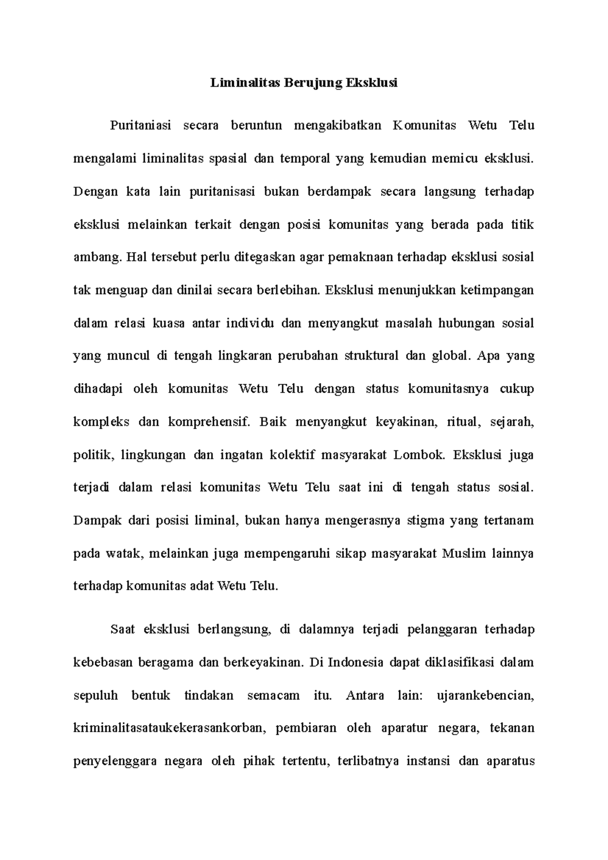 Liminalitas Berujung Eksklusi - Liminalitas Berujung Eksklusi ...