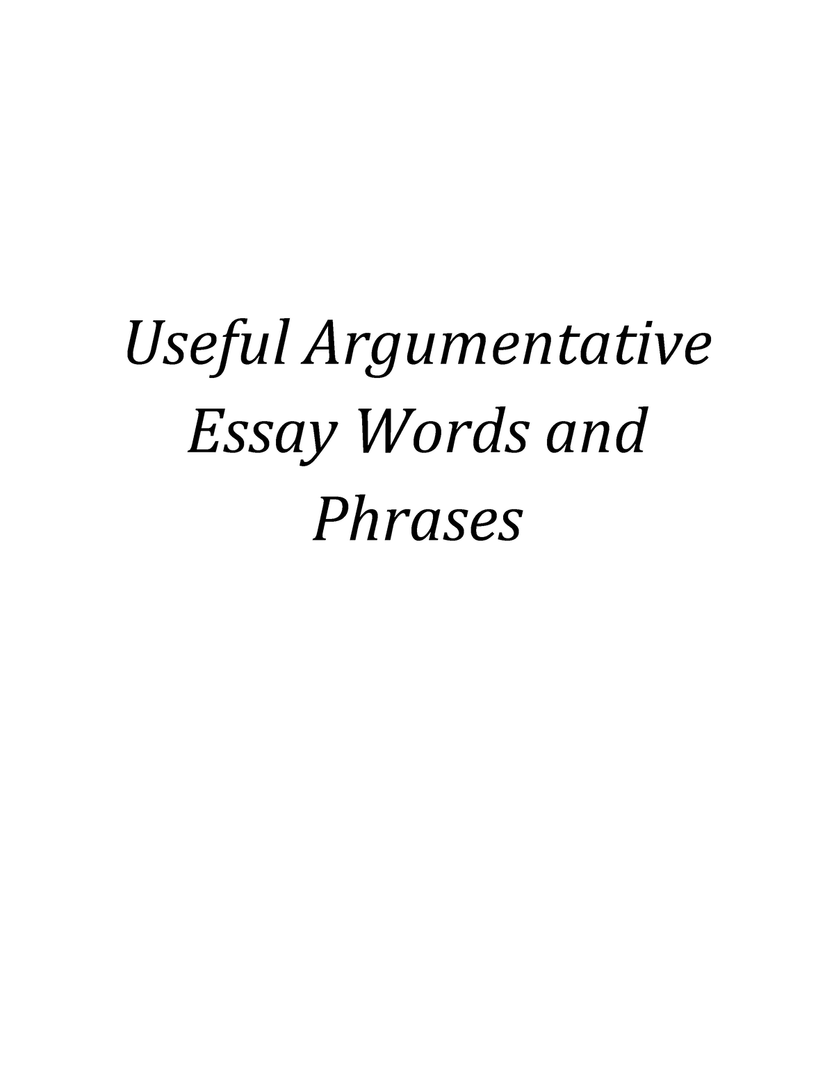 language in argumentative essay