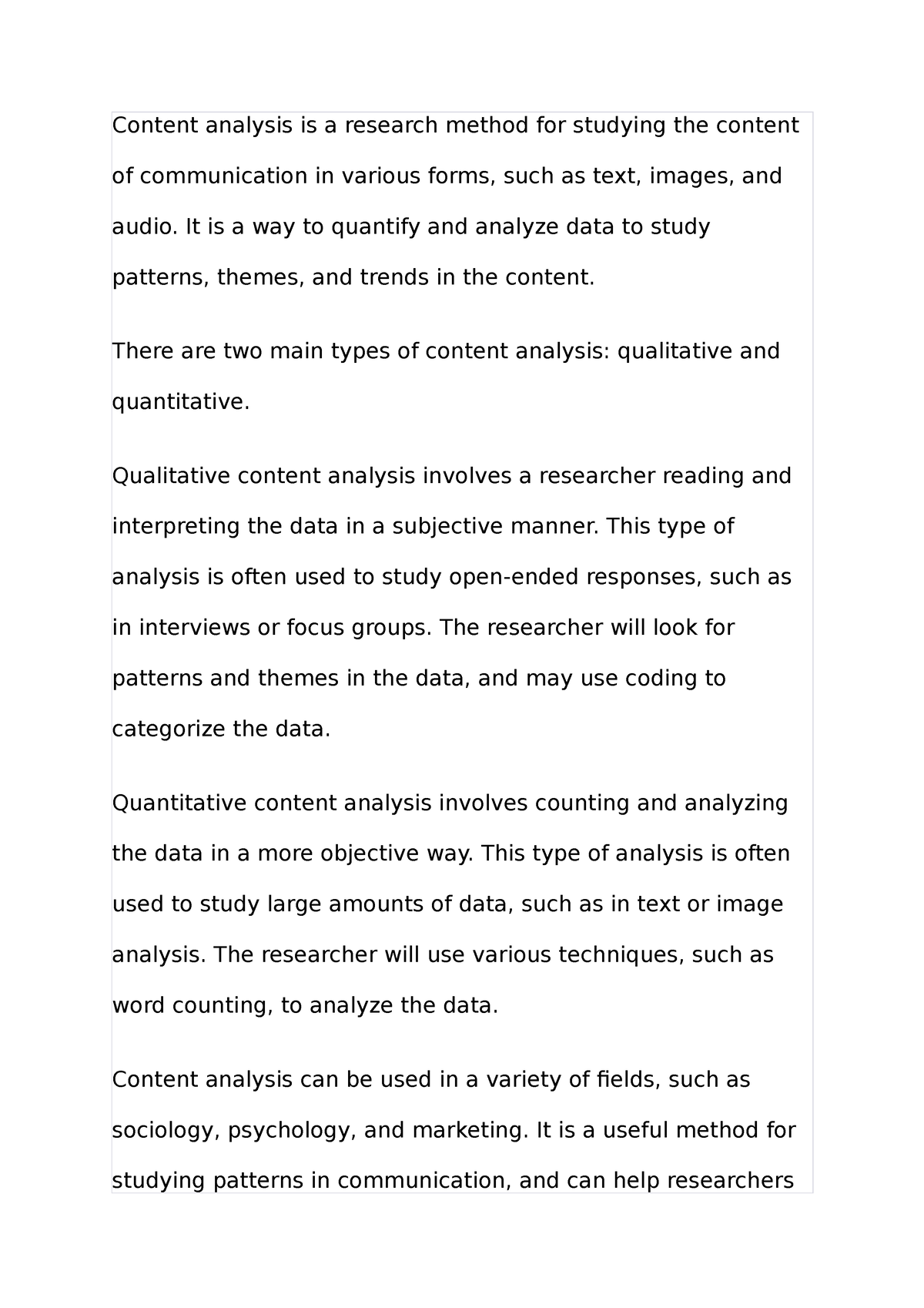 content analysis thesis