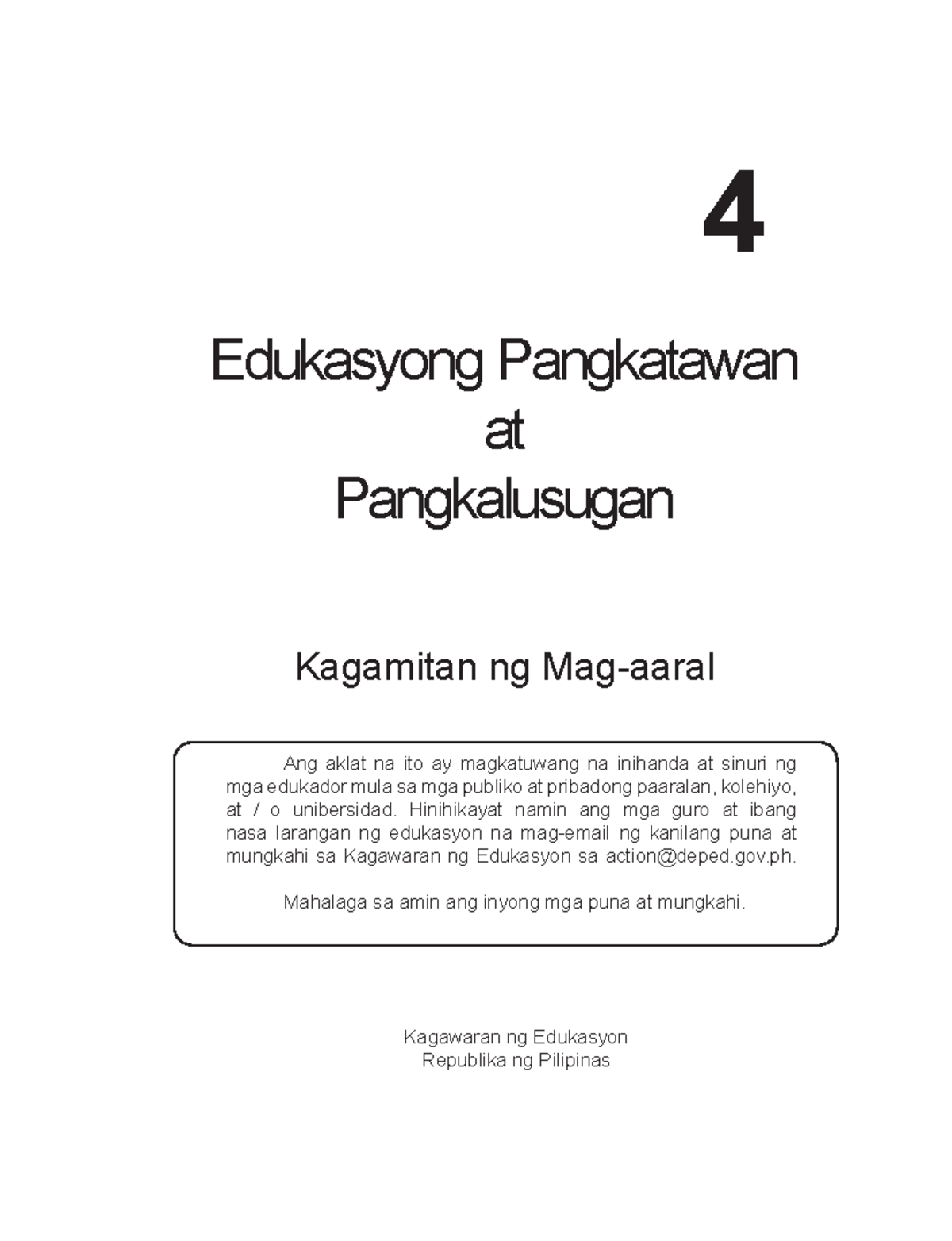 Health Grade 4 LM Yunit 4 PDF - I Edukasyong Pangkatawan At ...