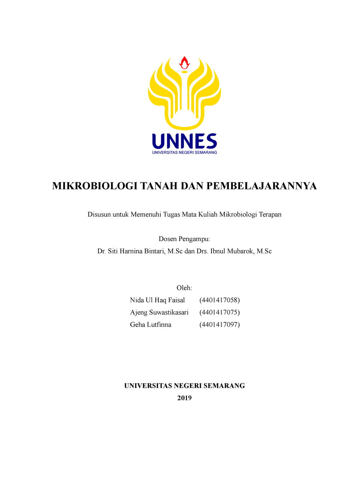 Mikrobiologi Tanah DAN Penerapannya KEL. 8 - MIKROBIOLOGI TANAH DAN