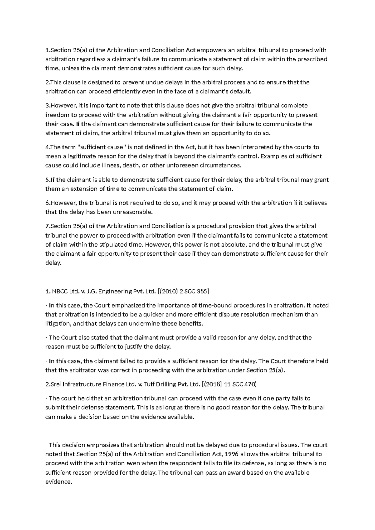 Case laws adr - Notes of law - 1 25(a) of the Arbitration and ...