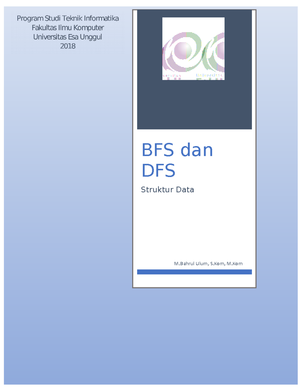 BFS Dan DFS - Modul - M Ulum, S, M BFS Dan DFS Struktur Data DEPTH ...