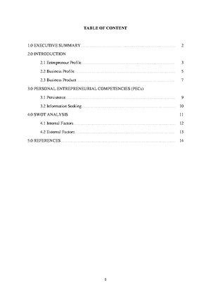 Case Study Report - Fundamentals of Entrepreneurship - ENT 300 