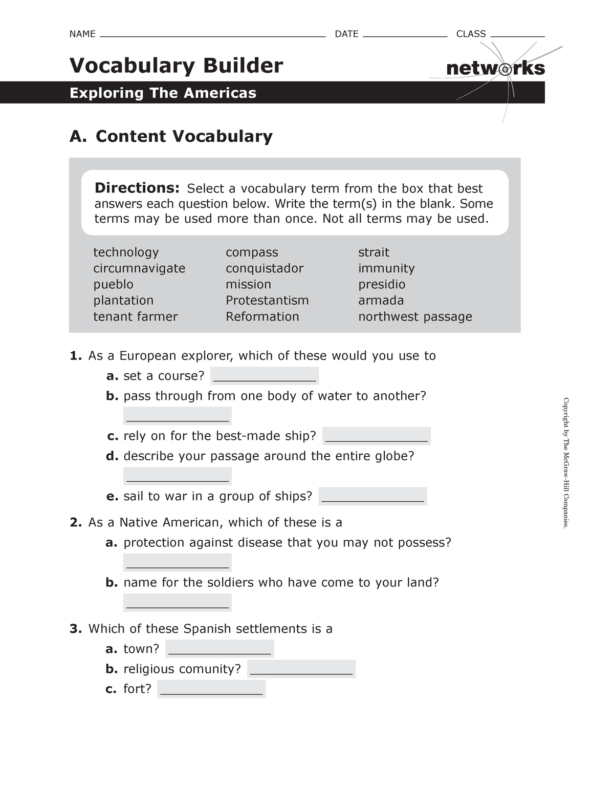 Ch2le1 - Kdidndmdod - Copyright By The McGraw-Hill Companies. NAME DATE ...