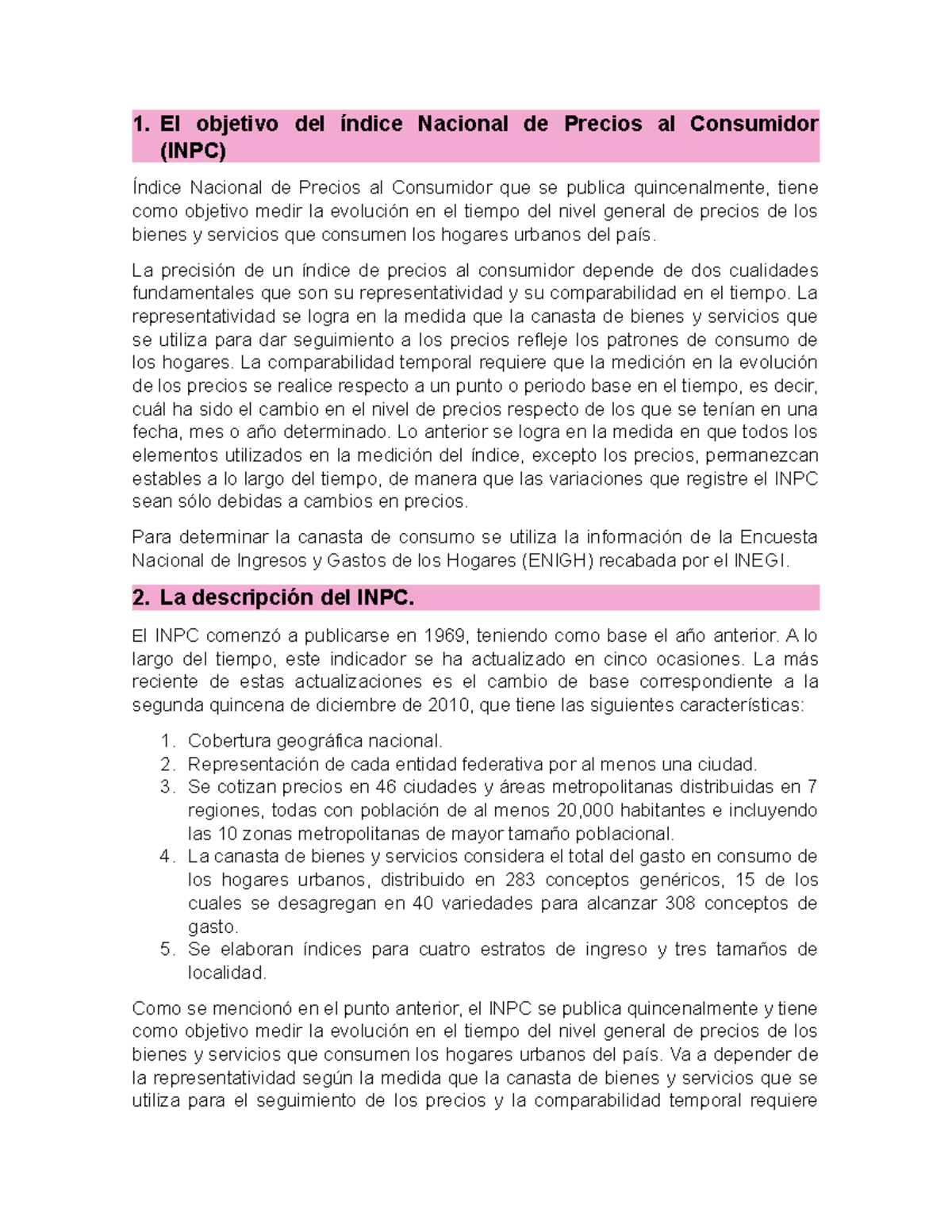 Automatizada 10. INPC - 1. El objetivo del índice Nacional de Precios ...