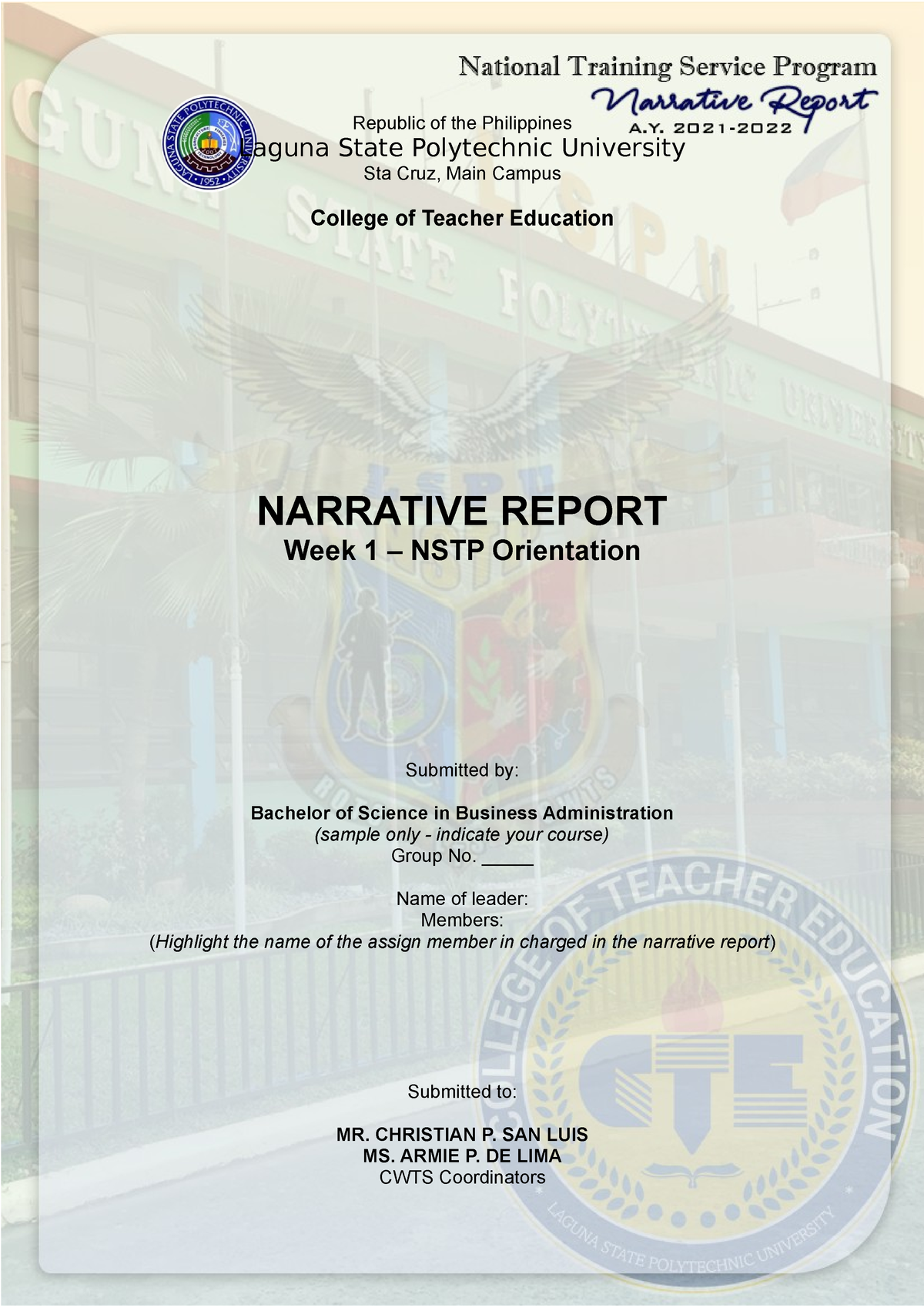 nstp-narrative-report-format-republic-of-the-philippines-laguna-state