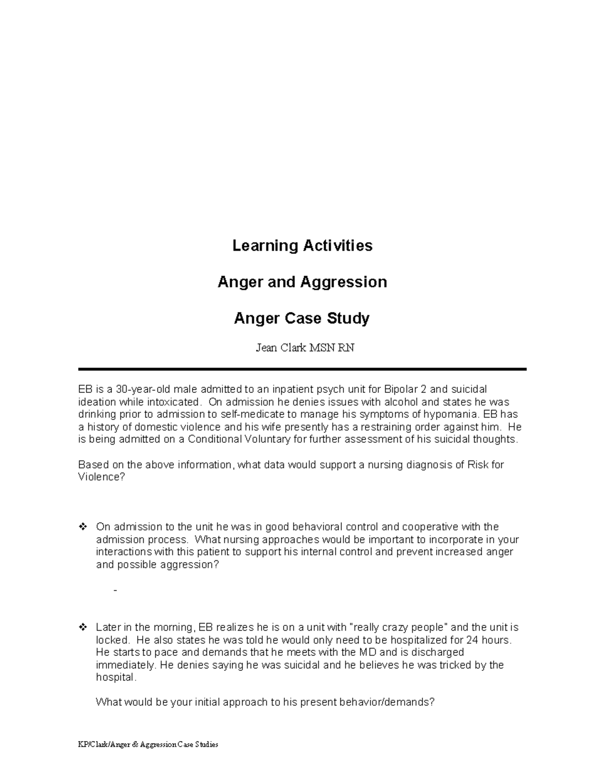 aggression case study psychology