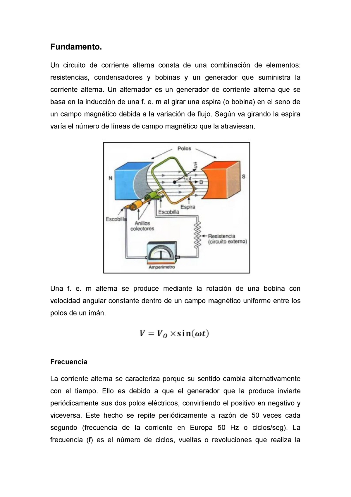 Práctica 6 Circuitos De Corriente Alterna Fundamento Un Circuito De Corriente Alterna 1175