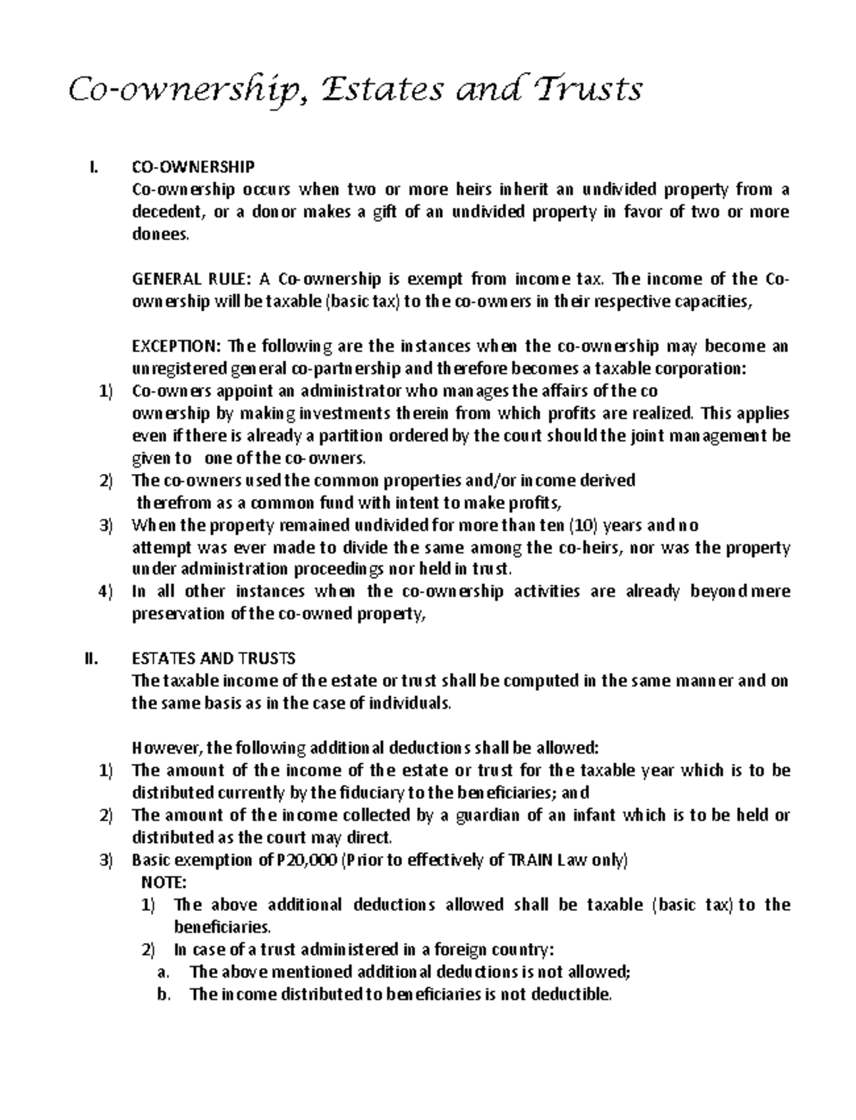 03 Co-Ownership-Estates-Trusts - Co -ownership, Estates and Trusts I ...