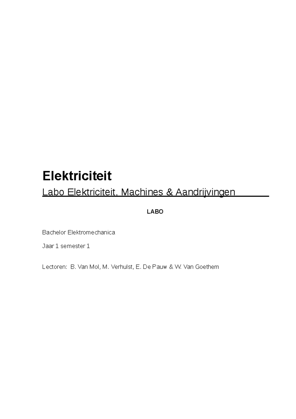 Labo meettoestellen - Elektriciteit Labo Elektriciteit, Machines ...