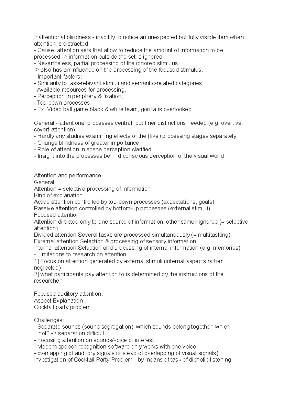 Inattentional blindness - Important factors: Similarity to task ...