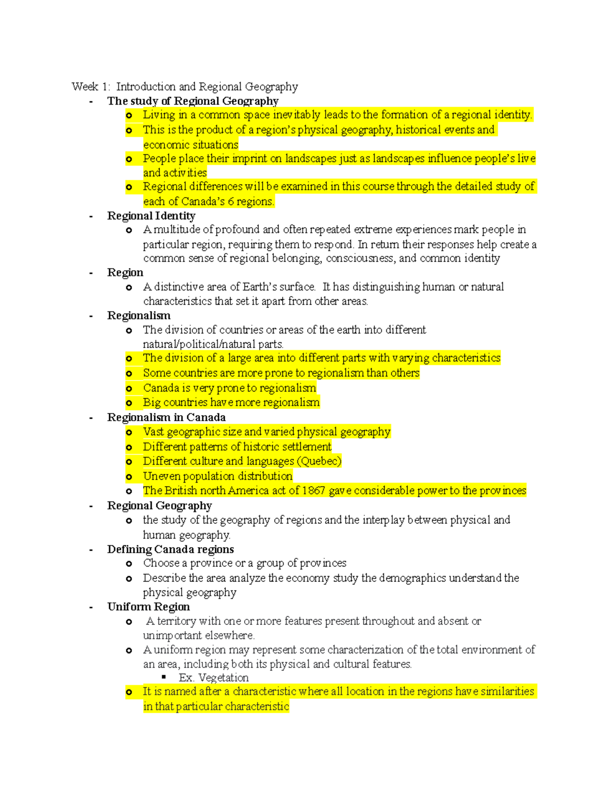Geography 2010A course notes 2021/2022 GEOG 2010 UWO Studocu