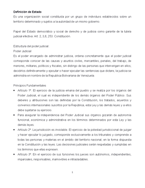 Definicion DEL Estado - DEFINICIÓN DE ESTADO El Estado es la ...