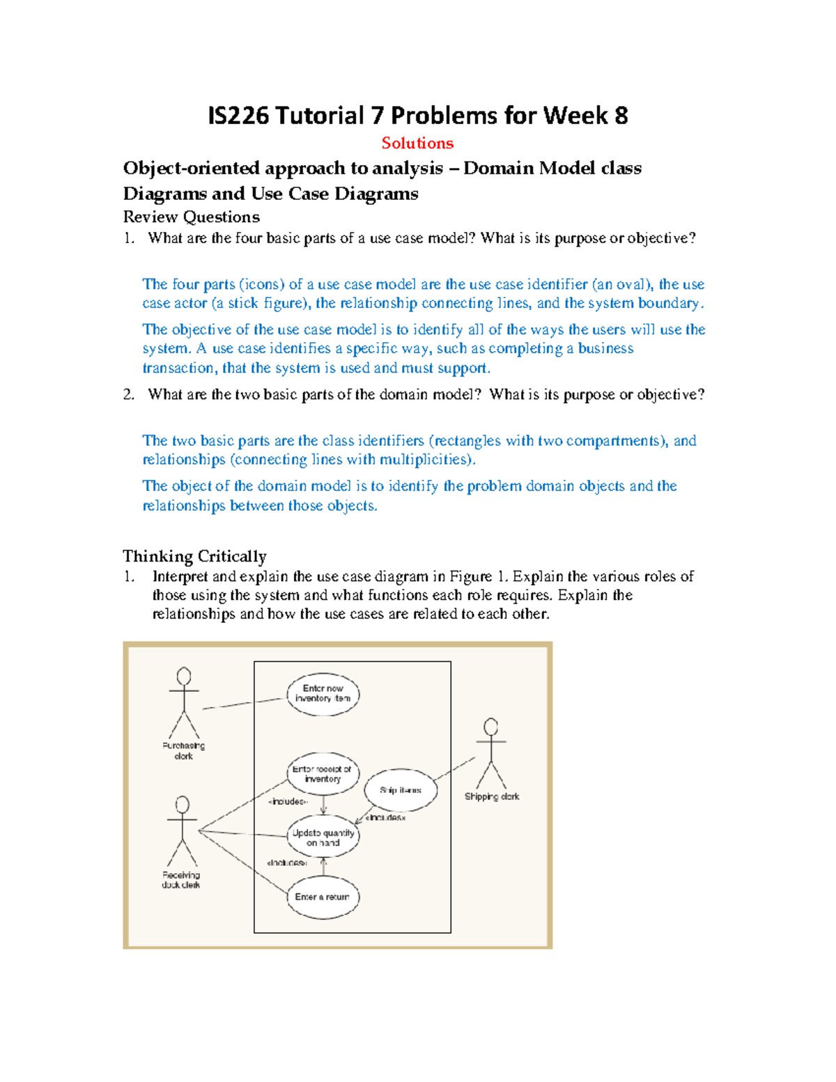 IS226 Tutorial 8-Solutions - IS226 Tutorial 7 Problems For Week 8 ...