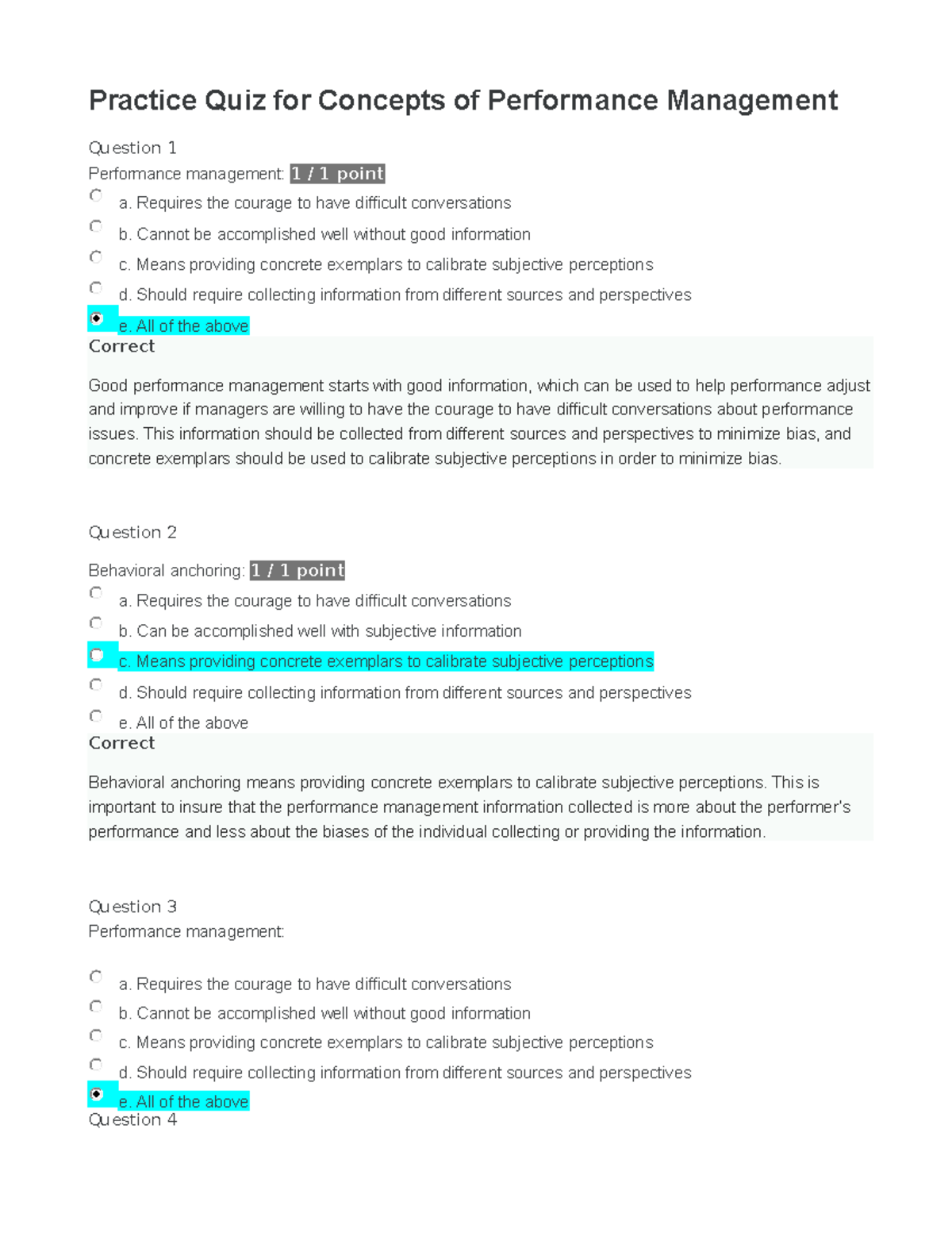 Quizz 7 Leadership & Teams - Practice Quiz for Concepts of Performance ...