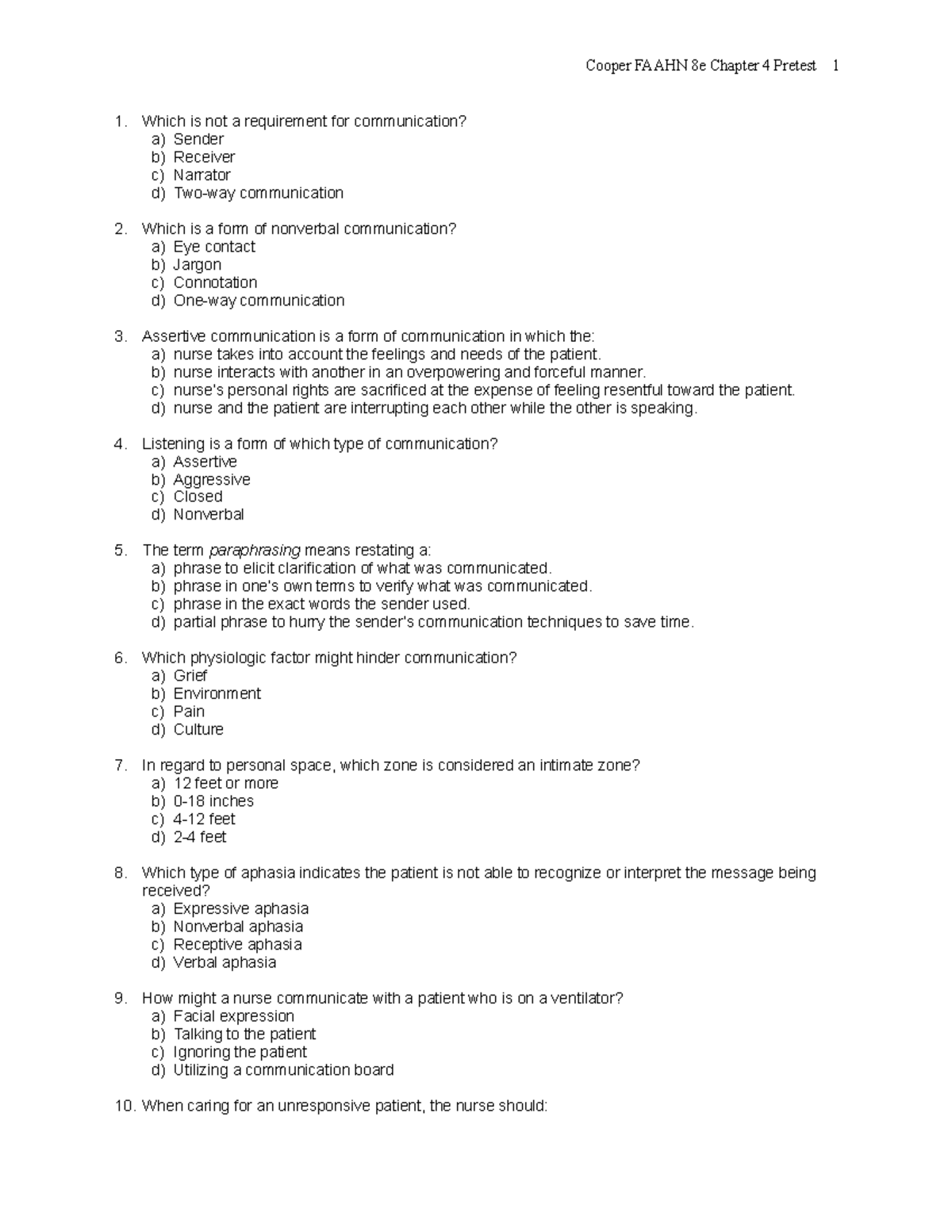 Chapter 004 - Cooper Faahn 8e Chapter 4 Pretest 1 Which Is Not A 